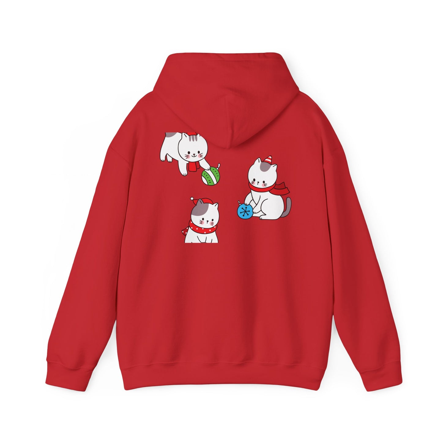 Christmas 3 Cats Play With Balls Hoodie