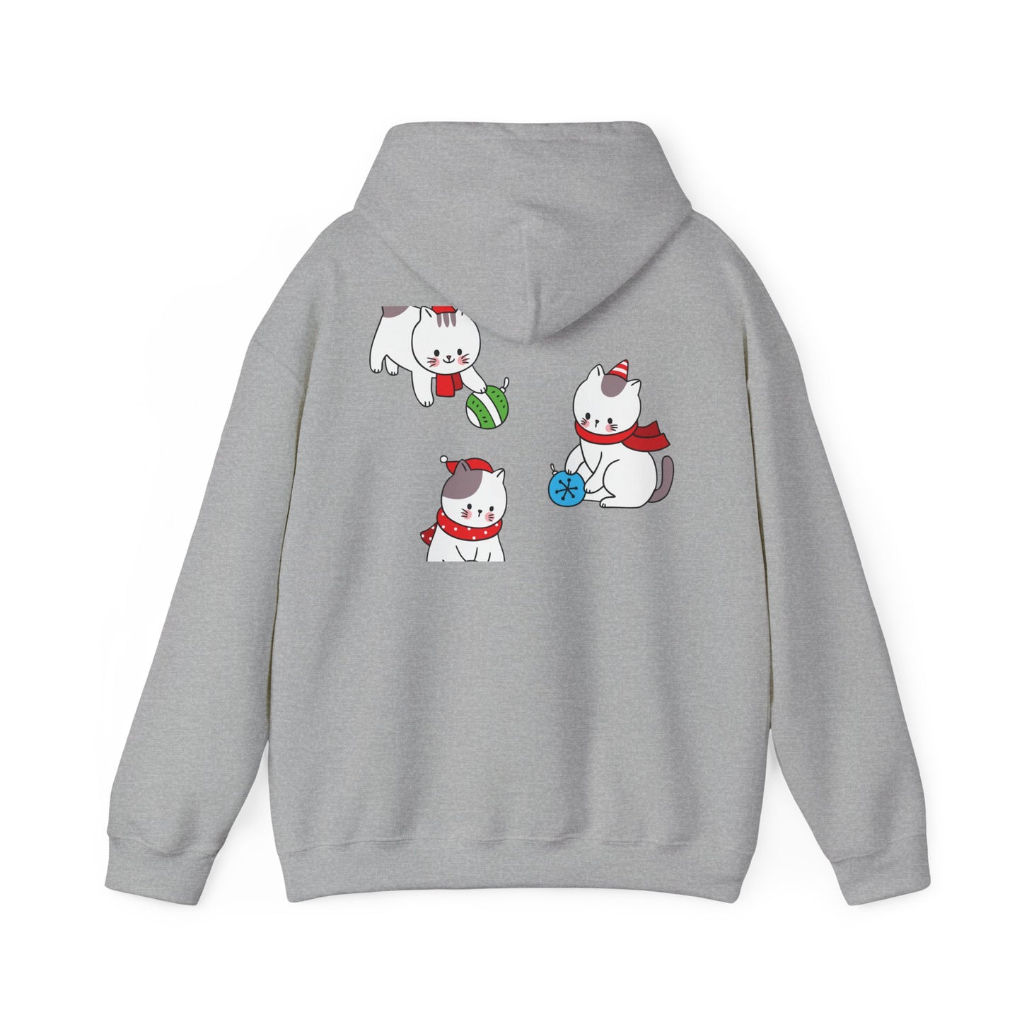 Christmas 3 Cats Play With Balls Hoodie