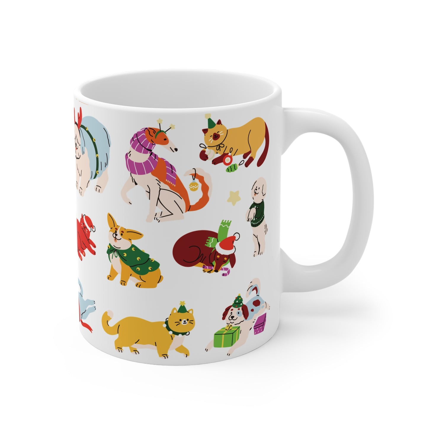 Christmas Cat Dog Mug 11oz