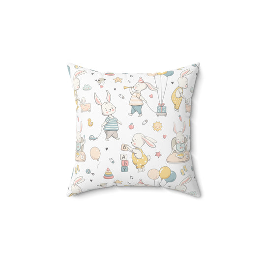 Baby Rabbit Square Pillow