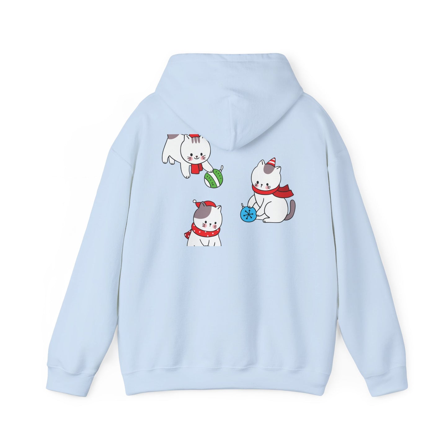 Christmas 3 Cats Play With Balls Hoodie