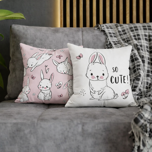 Cute Bunny Square Pillow