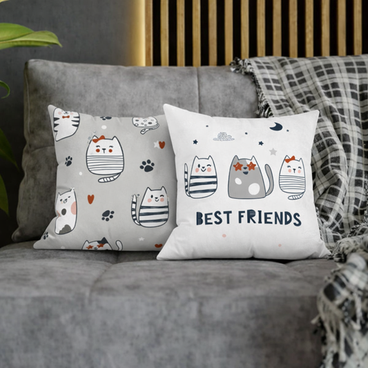 Cats Best Friends Square Pillow