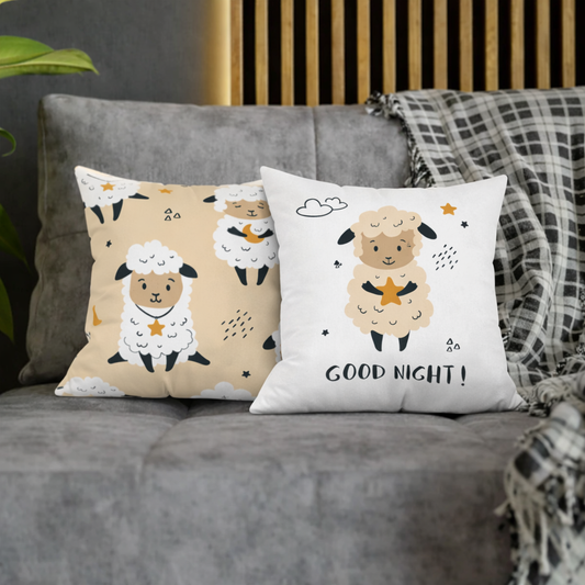 Good Night Sheep Square Pillow