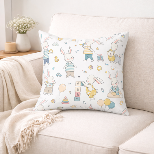 Baby Rabbit Square Pillow