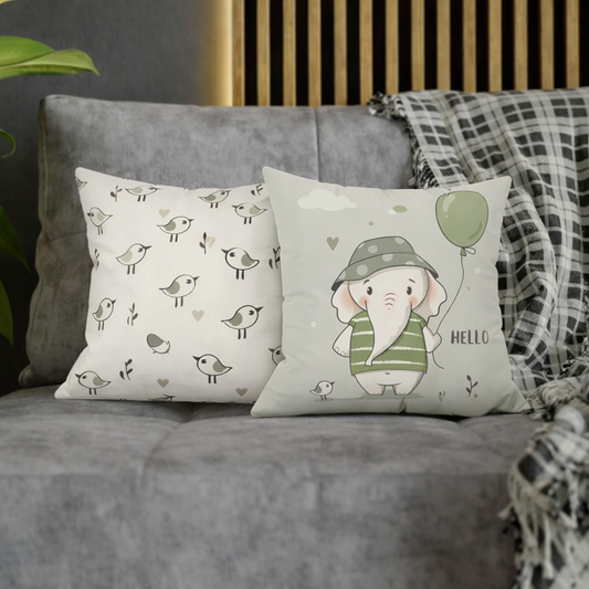 Elephant Helloo Square Pillow