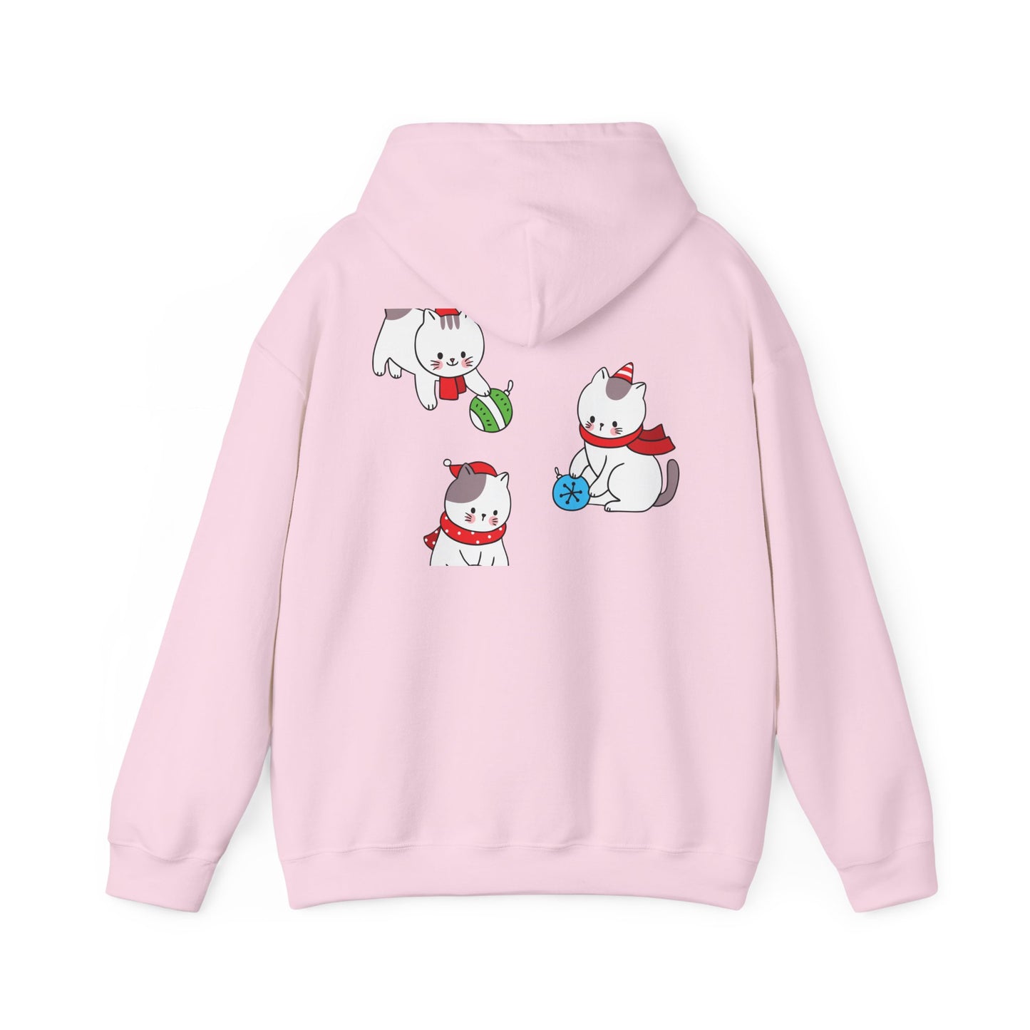 Christmas 3 Cats Play With Balls Hoodie