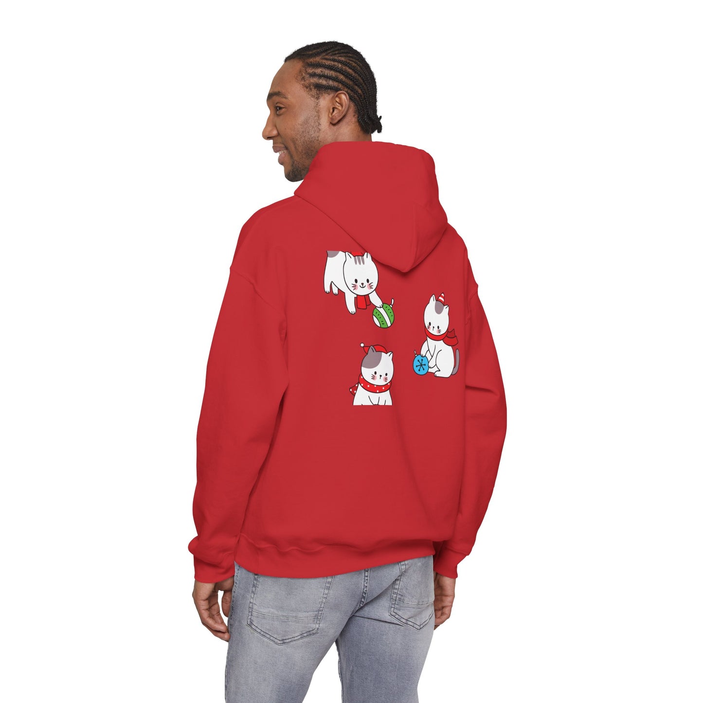 Christmas 3 Cats Play With Balls Hoodie