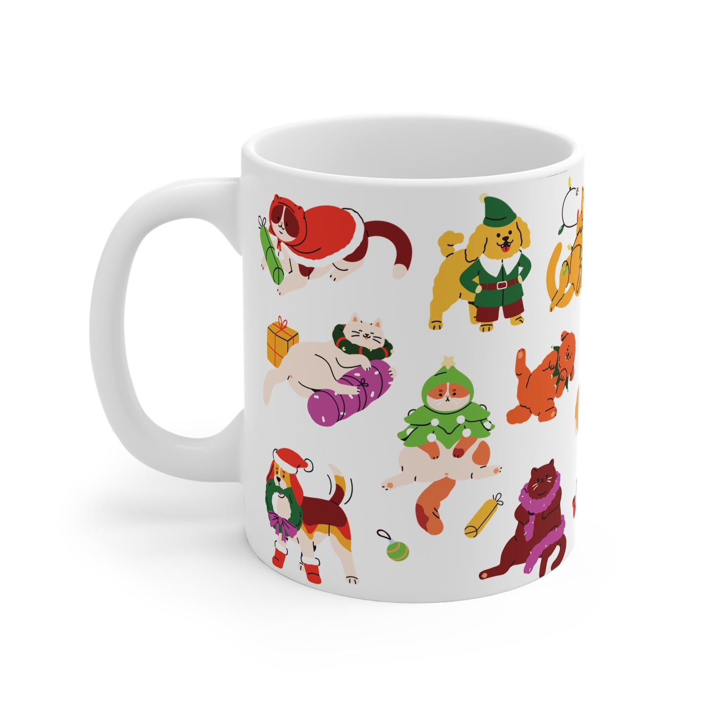 Christmas Cat Dog Mug 11oz