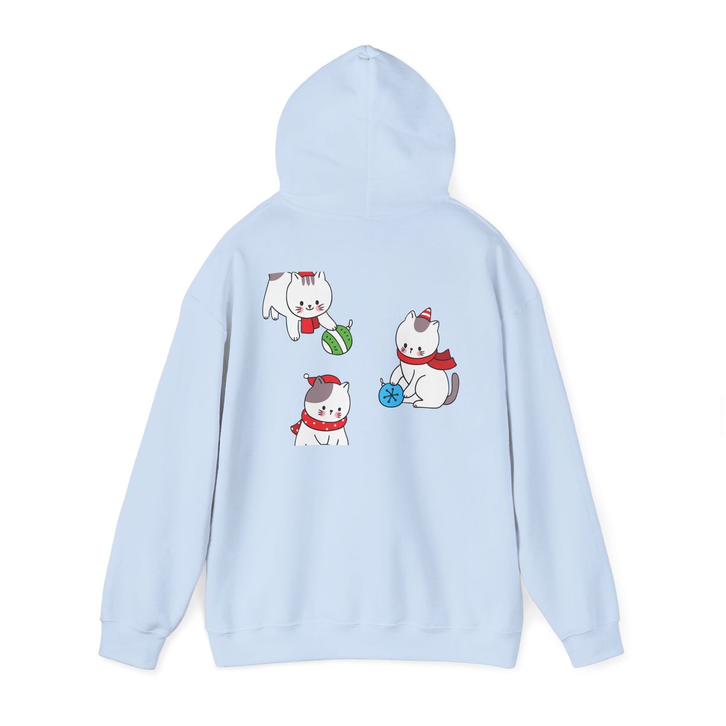 Christmas 3 Cats Play With Balls Hoodie