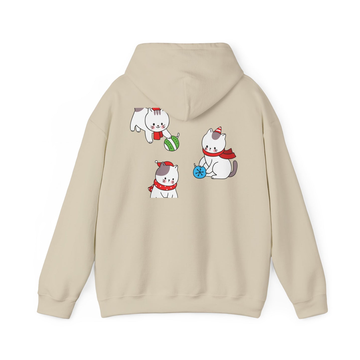 Christmas 3 Cats Play With Balls Hoodie