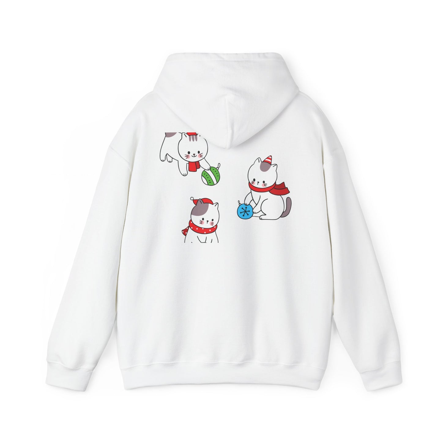 Christmas 3 Cats Play With Balls Hoodie